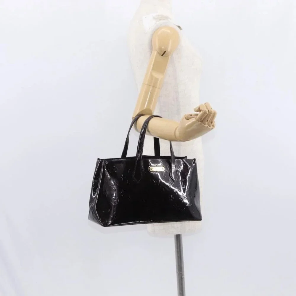 LOUIS VUITTON Monogram Vernis Wilshire PM Bag Amarante M93641 LV Auth BA8609